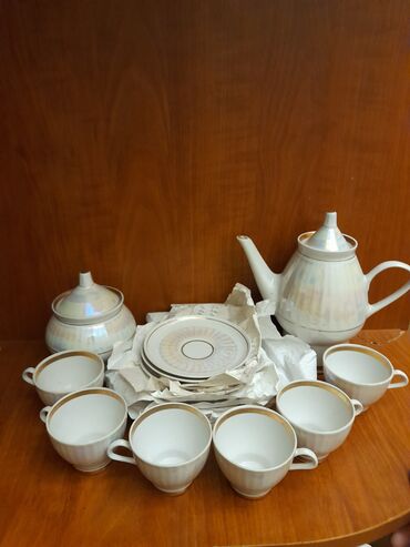 Ev üçün dekor: Çay dəsti, rəng - Ağ, Farfor, 6 nəfərlik, Yaponiya