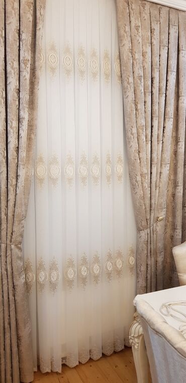 Pərdə və tüllər: Türkiyə istehsalı pərdələri - 1 metrəsi 15 - 20 - 25 manat, Modern — 21