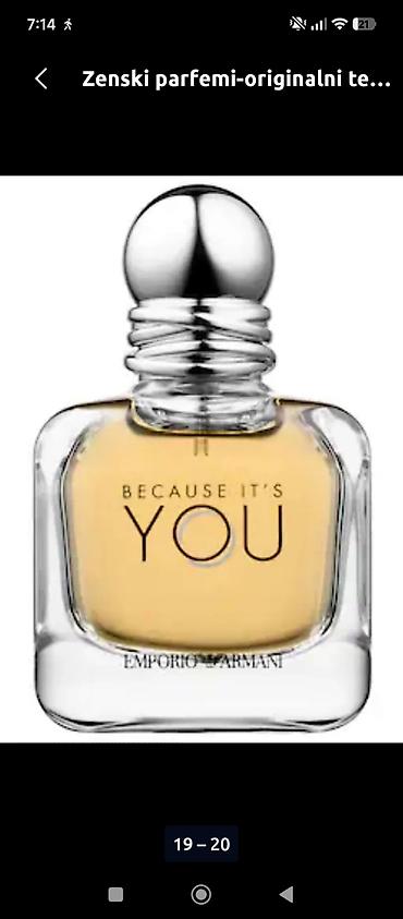 Parfemi: Original parfemi. 80ml.novi
fixna cena na lalafo.rs — 9 Parfemi: Original parfemi. 80ml.novi
fixna cena — 9