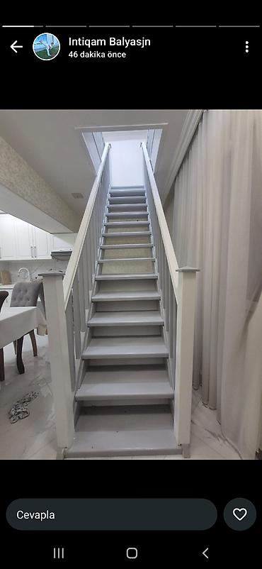 perila az: Mərmərnümunəli metal karkaslı və massiv ağac pilləkənlər – — 7