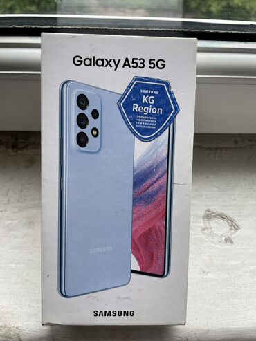 Samsung: Samsung Galaxy A53 5G, Б/у, 256 ГБ, цвет - Голубой, 2 SIM