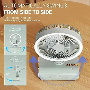 ventilatör: Ventilator Akkumulyatorlu masa ventilyatoru – uzaqdan idarəetmə və — 5