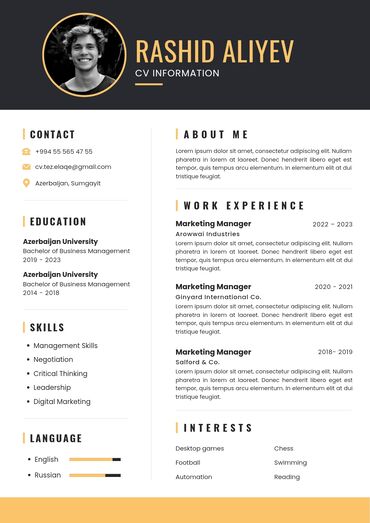 репетитор для начальных классов: Professional CV hazırlanması xidməti Azərbaycan, İngilis və Rus
