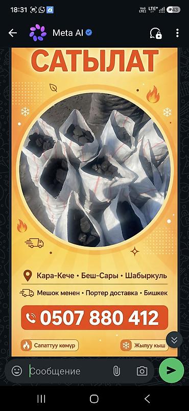 чернитель пластика: Уголь в мешках с доставкой. - Фракция: каменный уголь, расфасован в — 1
