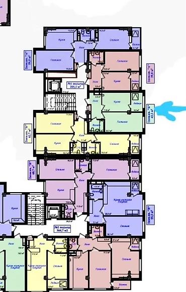 Продажа квартир: 1 комната, 43 м², Аламедин-1 мкр Элитка, 7 этаж, ПСО (под самоотделку) — 2