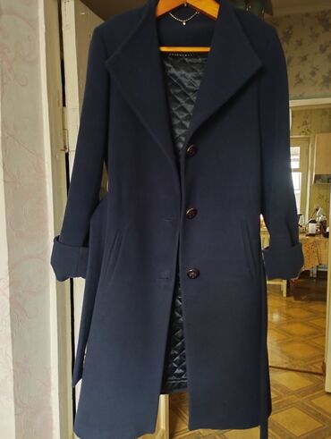 женская турция пальто: Пальто, Классика, Длинная модель, С поясом, XL (EU 42)