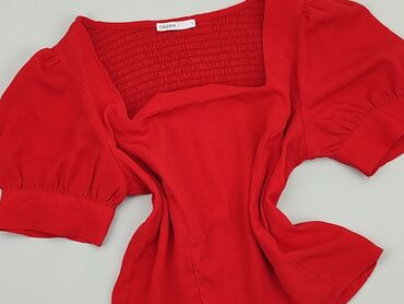 czerwona bluzki z koronki: Блуза жіноча, Cropp, S, стан - Дуже гарний