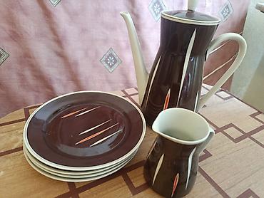 antik servis: Çay dəsti, rəng - Qəhvəyi, Farfor, Almaniya — 1