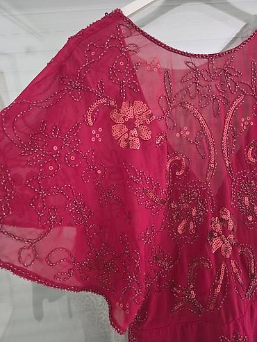 planika baletanke: Elegantna bordo haljina sa ručnim vezom i šljokicama - Boja: duboka — 7