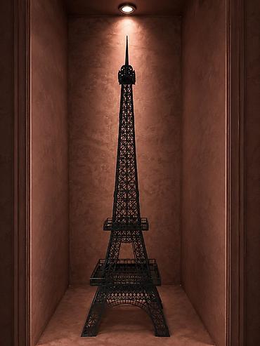 Salon, tibbi mebel: Eiffel qülləsi formasında dekorativ stendi - Material: qara metal — 1