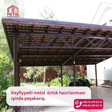 Naveslər, markizlər: Metal konstruksiya və örtük hazırlama xidməti - Həyət, bağ evi, bina — 2