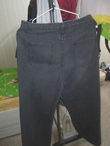 женские джинсовые шорты с завышенной талией: Джинсы, Прямые, Высокая талия, 3XL