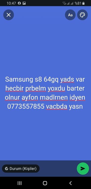 ən ucuz paltaryuyan maşınlar: Samsung Galaxy S8, 64 GB