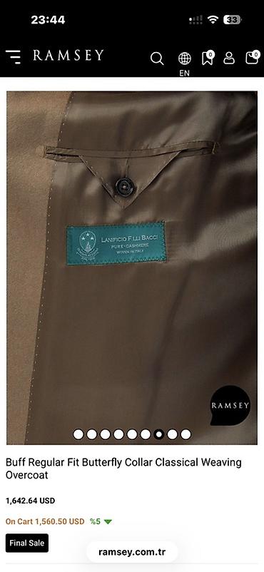 рабочие одежда: Пальто Ramsey Buff Regular Fit Butterfly Collar Classical Weaving — 2