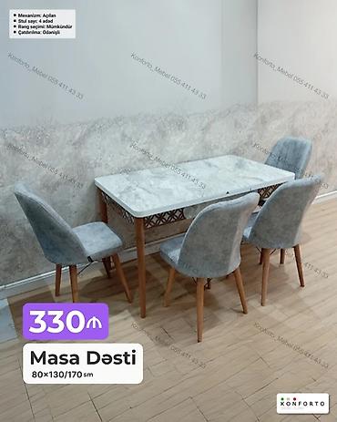 Masa Dəsti – 80×130/170 sm - Açılan mexanizmli masa: ölçü 80×130 sm