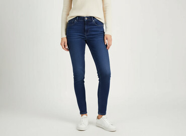 granatowe dżinsy z wysokim stanem: Jeans for women, size S