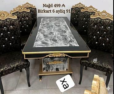 tək stol: Klassik üslubda 1 masa + 6 stuldan ibarət yemək dəsti. Xüsusiyyətlər — 1