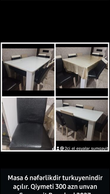 Masalar: Qonaq masası, İşlənmiş, Dördbucaq masa