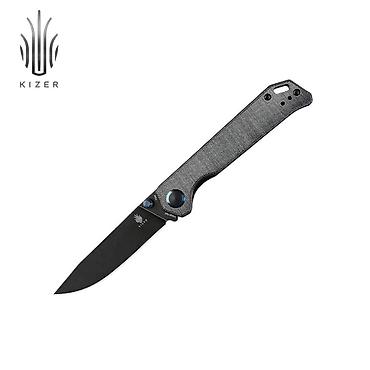 Охотничьи ножи: Складной нож Kizer Begleiter 2 сталь N690, Black Stonewashed, рукоять — 2