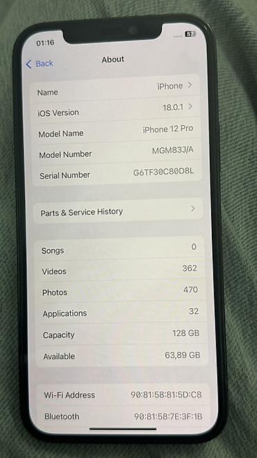 aphone 12 pro: IPhone 12 Pro, 128 ГБ, цвет Pacific Blue. Ключевые характеристики: - — 2