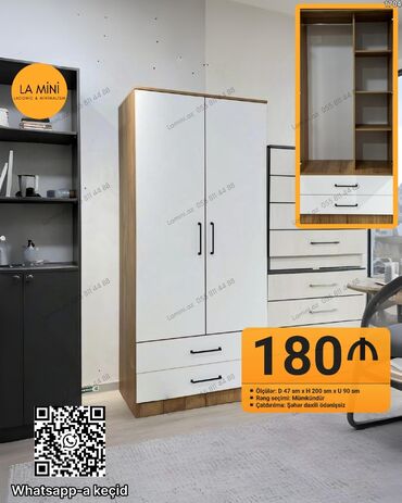 Divanlar: Açılan, 2 qapılı Düz dolab, Qarderob, paltar dolabı