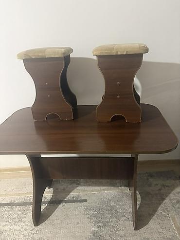 study table: Б/у состояние хорошее Обеденная группа из массива/ЛДСП в оттенке — 3
