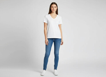 biala koszulka: T-shirt damski, rozmiar M