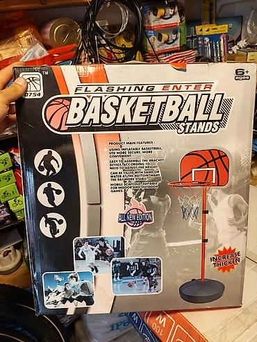 tom sebet: Uşaqlar üçün tənzimlənən basketbol stendi və şişirilən top dəsti — 1