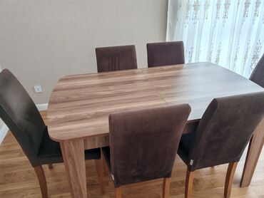 Qonaq otağı üçün, Yeni, Açılan, Oval masa, 6 stul