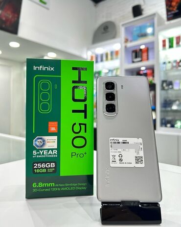 telefon zengleri 2024: Infinix HOT 50 Pro+, 256 GB, rəng - Boz, Zəmanət, Kredit, Sensor