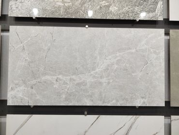 otağ qapları: Boz mərmər effektli keramika plitə - Material: keramika/porcelan