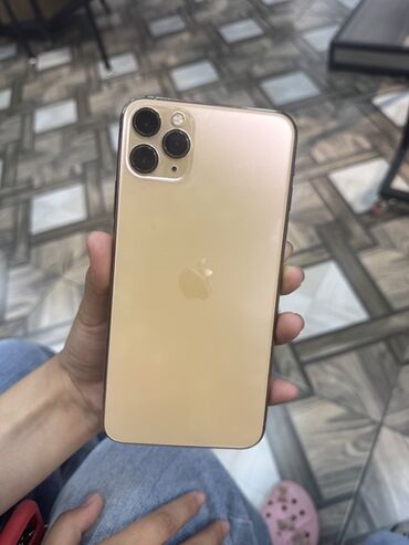 реплика айфон 11 про макс: IPhone 11 Pro Max, Колдонулган, 64 ГБ, Алтын, 100 %