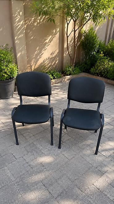 İş/ofis üçün 2 ədəd stul dəsti - Rəng: qara - Material: yumşaq