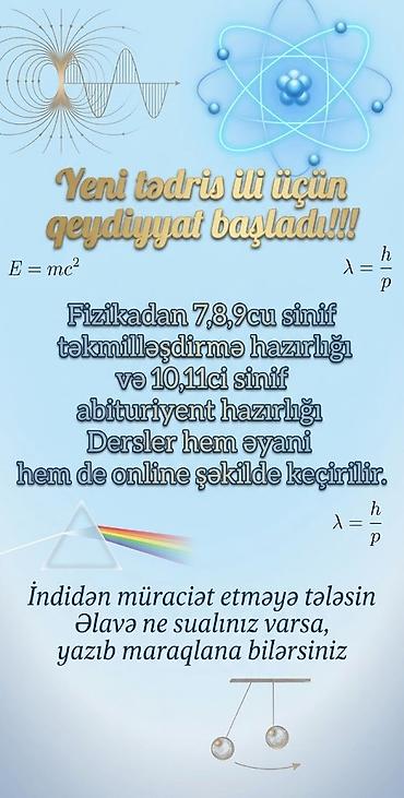 Repetitor, Fizika, Azərbaycan dili, Abituriyent hazırlığı lalafo.az -da Repetitor, Fizika, Azərbaycan dili, Abituriyent hazırlığı