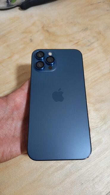 ремон телефон: IPhone 12 Pro Max, Б/у, 128 ГБ, Синий, Зарядное устройство, Чехол, Кабель, 72 %