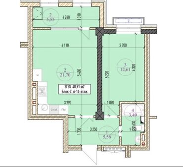 купить квартиру в строящемся доме: 2 комнаты, 49 м², Элитка, 12 этаж, ПСО (под самоотделку)