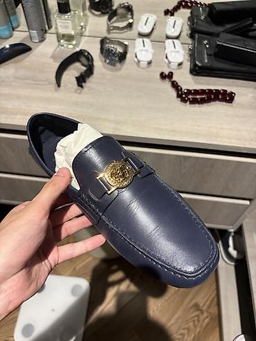 бордовые мужские мокасины: Məhsul: Kişi mokasinləri – Versace - Rəng: tünd göy (navy) - — 1