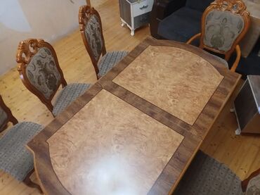 Mebel: Qonaq otağı üçün, İşlənmiş, Açılan, 6 stul