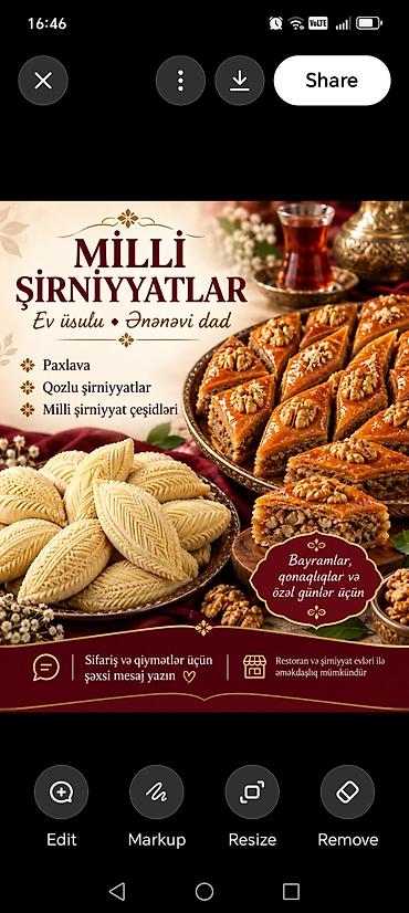 xiyar: Ev yeməkləri və milli şirniyyatlar – sifarişlə hazırlanır Menyu: - — 2