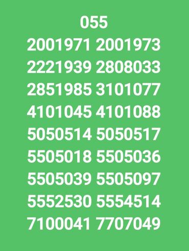 SİM-kartlar: Number: ( 055 ) ( 8025757 ), Yeni