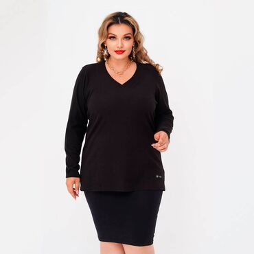 платье с вырезом: Кофта, V түрүндөгү оюк, 5XL (EU 50), 6XL (EU 52), 7XL (EU 54)