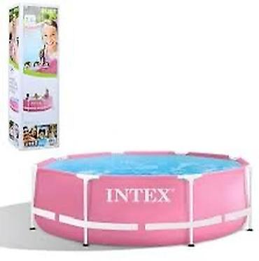 надувный бассейн: Каркасный бассейн Intex, розовый, круглый - Размеры: 244 × 76 см — 2