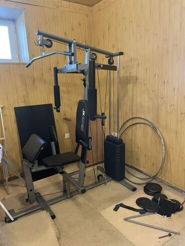 Velosiped ehtiyyat hissələri: Çoxfunksiyalı ev trenajoru – kabel sistemi və çəkilər dəsti ilə