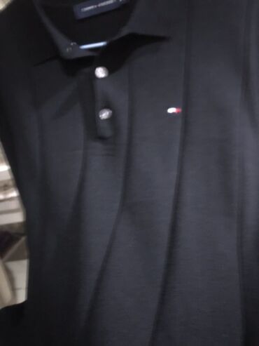 полузамок поло мужской: Поло с длинным рукавом Tommy Hilfiger - Цвет: черный - Классический