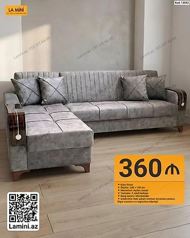 LA MINI künc divan - Ölçülər: 240 x 150 sm - Mexanizm: açılan, bazalı