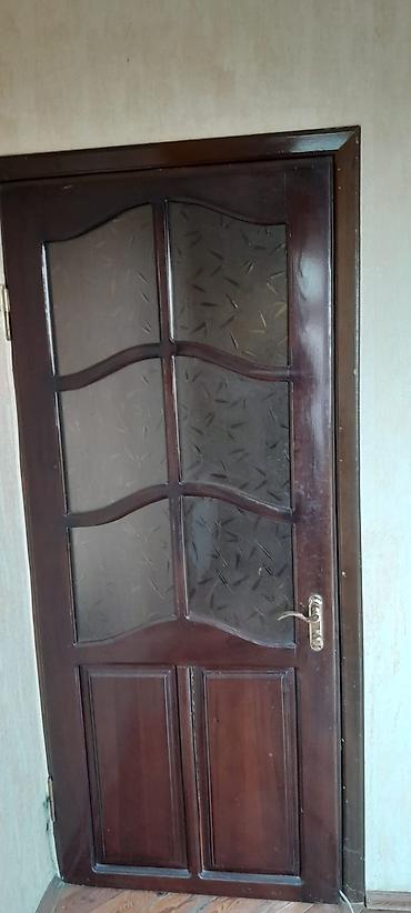 plasiq qapi: Taxta iç qapılar – şüşəli klassik model - Material: tam ağac (qəhvəyi — 2