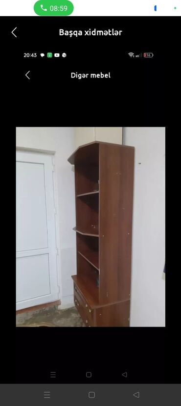 yuxa corey: Taxta kitab rəfi və komod tipli şkaf - Material: ağac əsaslı laminat