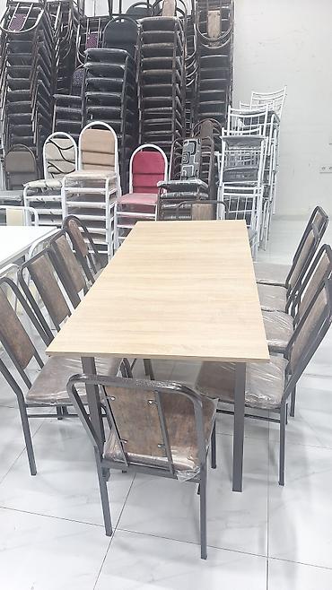 Stullar ilə, Düz masa, 6 nəfər, Azərbaycan, 3 il zəmanət, Kredit yoxdur, Pulsuz quraşdırılma
