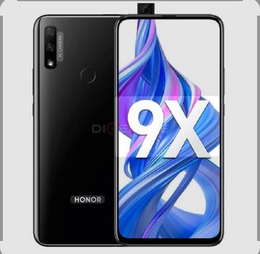 телефон режим 9: Honor 9X, түсү - Кара, 2 SIM