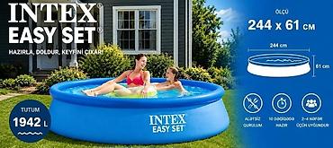 İdman və istirahət: Elektron Nasos Hediyye. Intex 3.05 × 0.76 m şişmə hovuz 🌊 Yay — 1